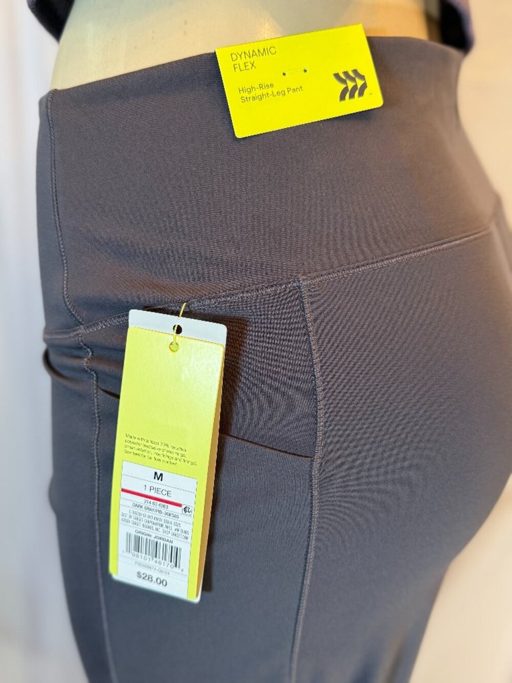 All in Motion Straight Leg pants w/side and back pocket Dark Gray Women's M NWT!